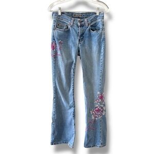 90s/Y2K Z Cavaricci Beaded Light Wash Bootcut Blue Jeans Womens Size 4 Fairycore